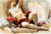 John Singer Sargent - Man with Red Drapery Variante 3