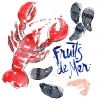 Seafood Watercolour No. 1 Variante 1