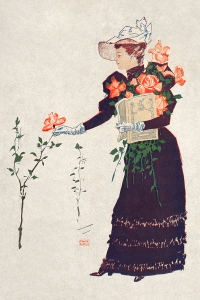 Edward Penfield - Woman picking flowers (1893)