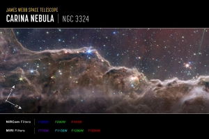 Cosmic Cliffs in the Carina Nebula taken by NASAs James Webb Space Telescope