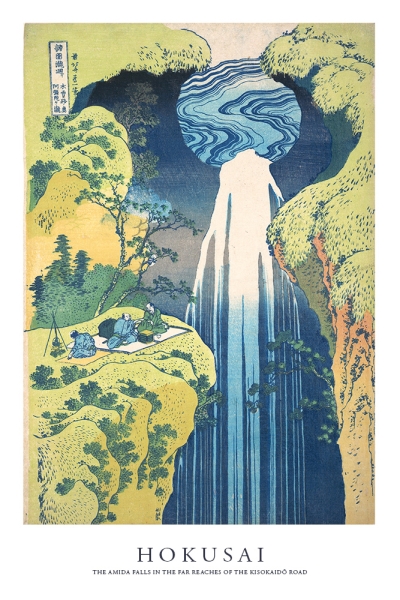 Katsushika Hokusai - The Amida Falls in the Far Reaches of the Kisokaido Road Variante 1 | 40x60 cm | Premium-Papier