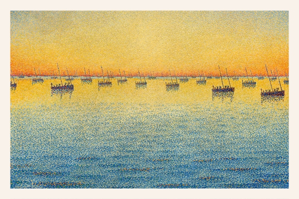Paul Signac - Setting Sun. Sardine Fishing. Adagio. Opus 221 Variante 3 | 13x18 cm | Premium-Papier