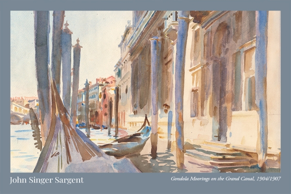 John Singer Sargent - Gondola Moorings on the Grand Canal Variante 1 | 40x60 cm | Premium-Papier