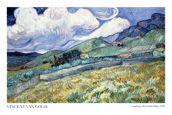 Vincent van Gogh - Landscape from Saint-Rémy Variante 2 | 13x18 cm | Premium-Papier