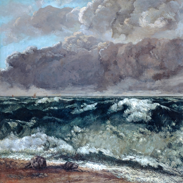 Gustave Courbet - La vague Variante 1 | 60x60 cm | Premium-Papier