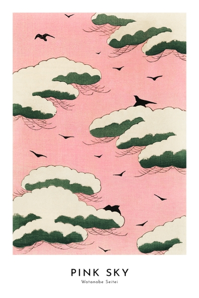 Watanabe Seitei - Pink Sky (from Bijutsu Sekai) Variante 1 | 40x60 cm | Premium-Papier
