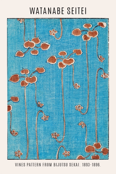 Watanabe Seitei - Vines Pattern (from Bijutsu Sekai) Variante 1 | 40x60 cm | Premium-Papier