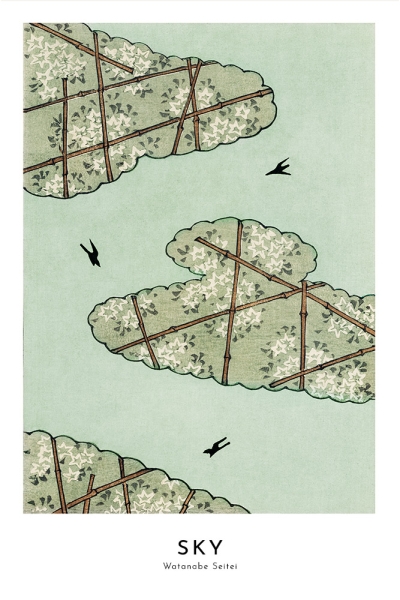Watanabe Seitei - Sky (from Bijutsu Sekai) Variante 1 | 40x60 cm | Premium-Papier