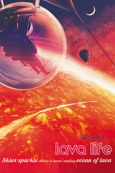 "55 Cancri e" - Visions of the Future Poster Series, Credit: NASA/JPL Variante 1 | 40x60 cm | Premium-Papier