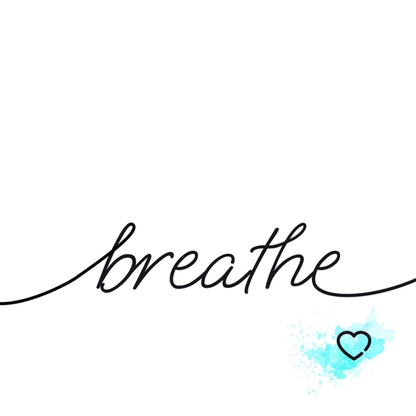 Breathe Typografie-Poster Quadratisch Variante 1 | 60x60 cm | Premium-Papier