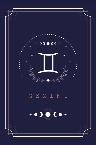 Sternzeichen Zwillinge Poster dunkel Variante 1 | 40x60 cm | Premium-Papier