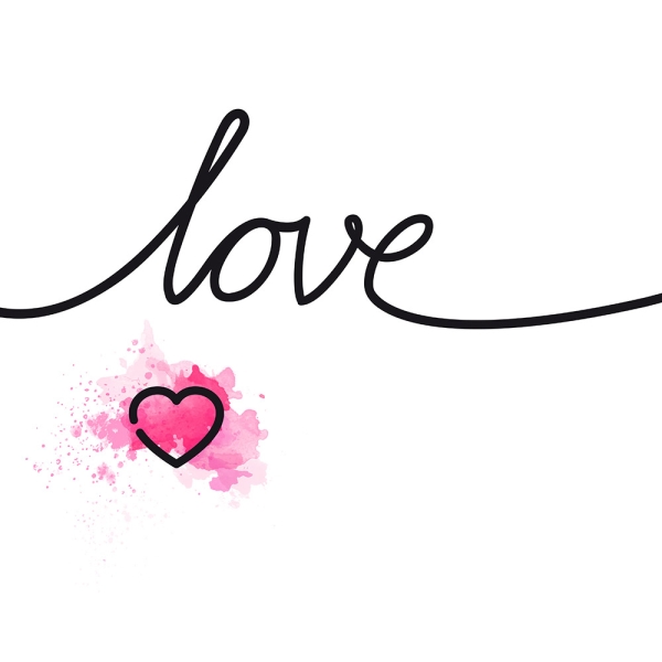 Love Typografie-Poster Quadratisch Variante 1 | 60x60 cm | Premium-Papier