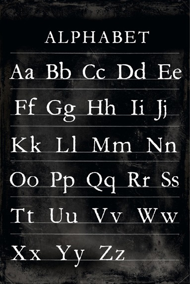 Alphabet on Black Variante 1 | 40x60 cm | Premium-Papier