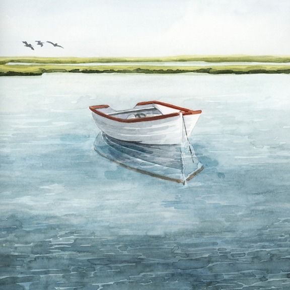 Anchored Boat No. 2 Variante 1 | 60x60 cm | Premium-Papier