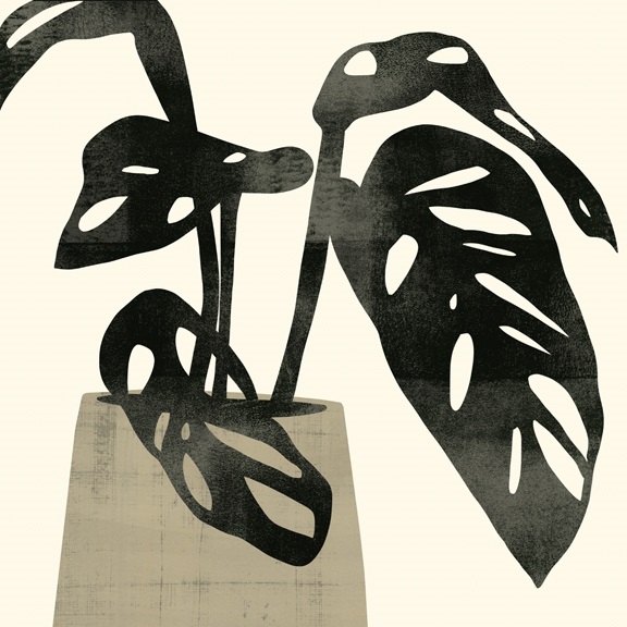 Black Plant No. 1 Variante 1 | 60x60 cm | Premium-Papier