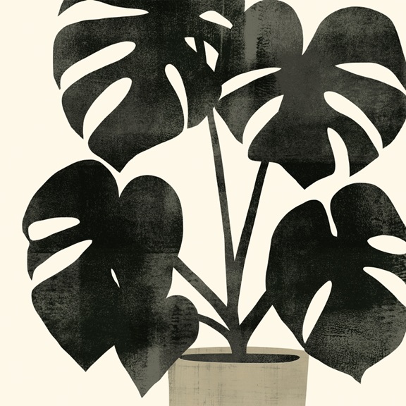 Black Plant No. 2 Variante 1 | 60x60 cm | Premium-Papier
