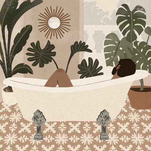 The perfect bath No. 4 Variante 1 | 60x60 cm | Premium-Papier