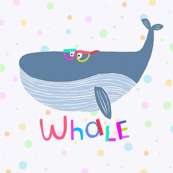 Funky Whale Variante 1 | 60x60 cm | Premium-Papier