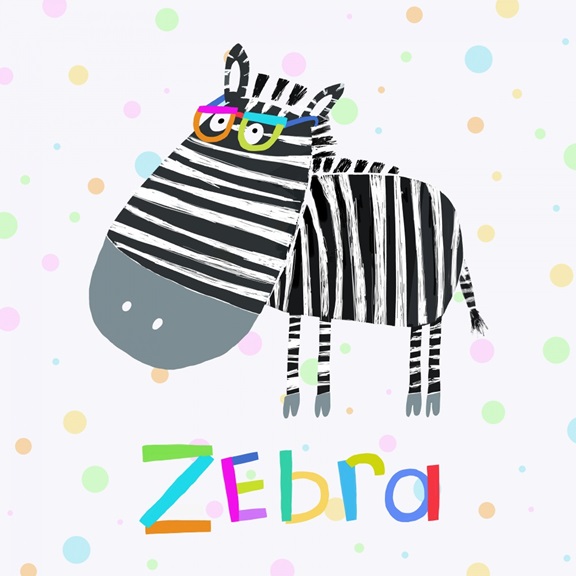 Funky Zebra Variante 1 | 60x60 cm | Premium-Papier
