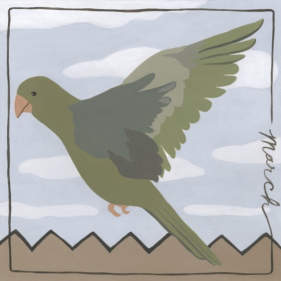Avian Calendar: March Variante 1 | 60x60 cm | Premium-Papier