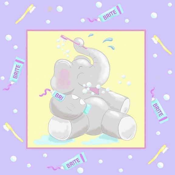 Elephant in the Bath No. 1 Variante 1 | 60x60 cm | Premium-Papier