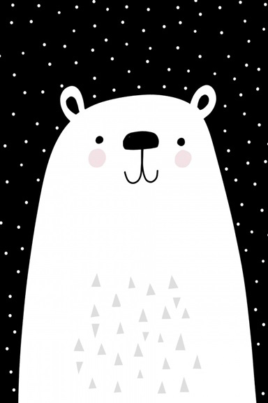 Black & White Animals No. 4 - Polar Bear Variante 1 | 30x45 cm | Premium-Papier