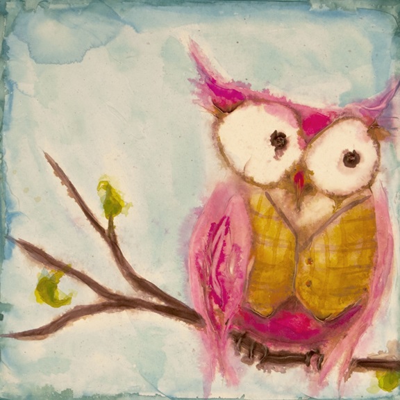 Sunny Owls No. 4 Variante 1 | 60x60 cm | Premium-Papier