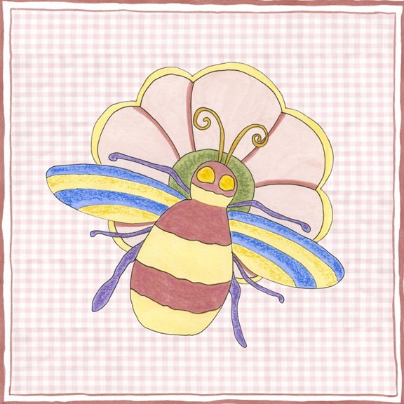 Gingham Insects No. 1 Variante 1 | 60x60 cm | Premium-Papier