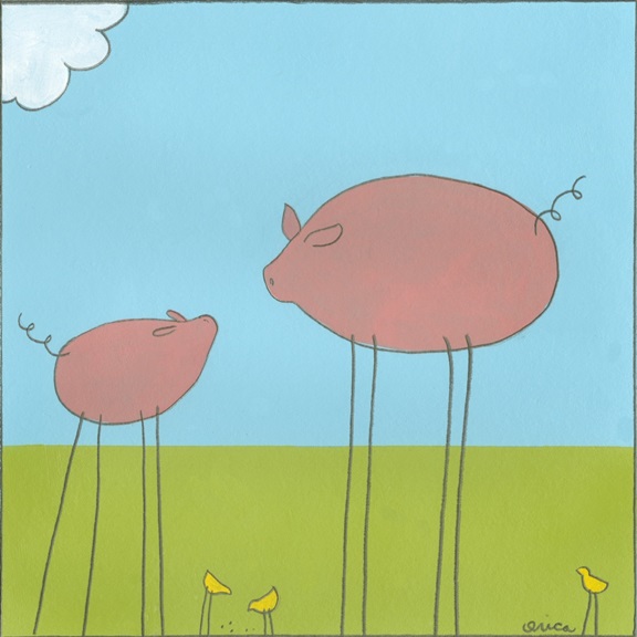 Stick-Leg Animals No. 10 Variante 1 | 60x60 cm | Premium-Papier