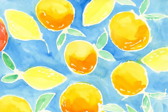 Sunny Citrus Fruits Variante 1 | 30x45 cm | Premium-Papier
