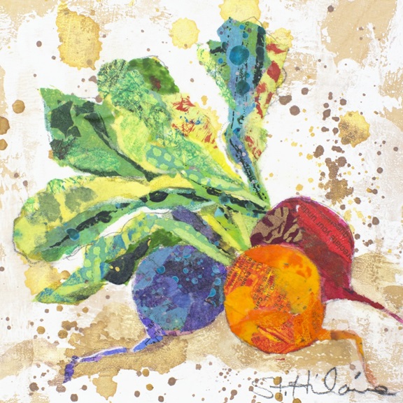 Splashy Vegetables No. 1 Variante 1 | 60x60 cm | Premium-Papier