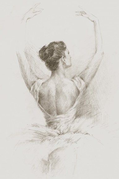 Ballerina Sketch No. 1 Variante 1 | 30x45 cm | Premium-Papier
