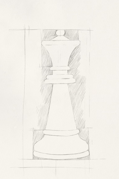 Chess Sketch No. 1 Variante 1 | 30x45 cm | Premium-Papier