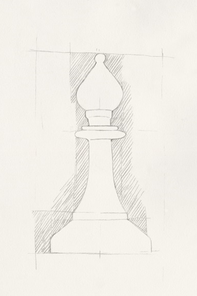 Chess Sketch No. 6 Variante 1 | 30x45 cm | Premium-Papier