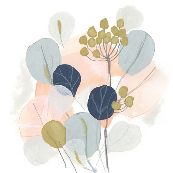 Soft Flow of Leaves Variante 1 | 40x40 cm | Premium-Papier