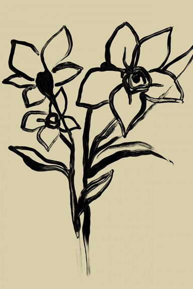 Black Ink Flowers 