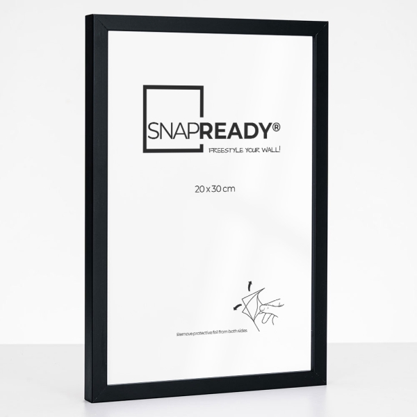 SnapReady Bilderrahmen mit Magnetpad 20x30 cm | Schwarz | Kunstglas (1 mm)