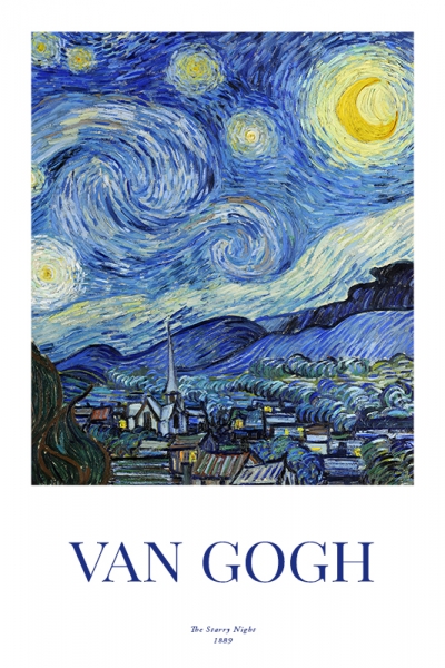 Vincent van Gogh - Starry Night Variante 1 | 40x60 cm | Premium-Papier wasserfest