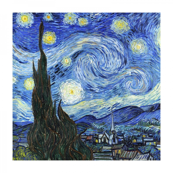 Vincent van Gogh - Starry Night Variante 1 | 40x40 cm | Premium-Papier wasserfest