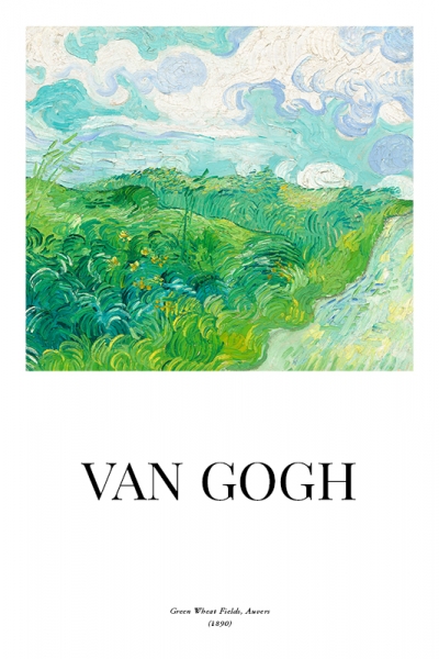 Vincent van Gogh - Green Wheat Fields Variante 1 | 13x18 cm | Premium-Papier wasserfest
