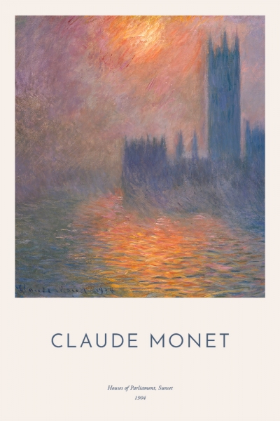 Claude Monet - The Houses of Parliament Variante 1 | 40x60 cm | Premium-Papier wasserfest