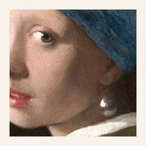 Jan Vermeer - Girl with a Pearl Earring Variante 1 | 40x40 cm | Premium-Papier