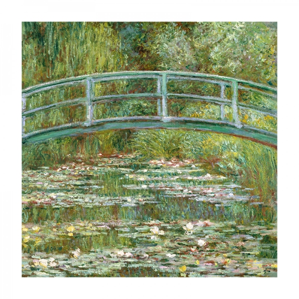 Claude Monet - Bridge over a Pond of Water Lilies Variante 1 | 40x40 cm | Premium-Papier
