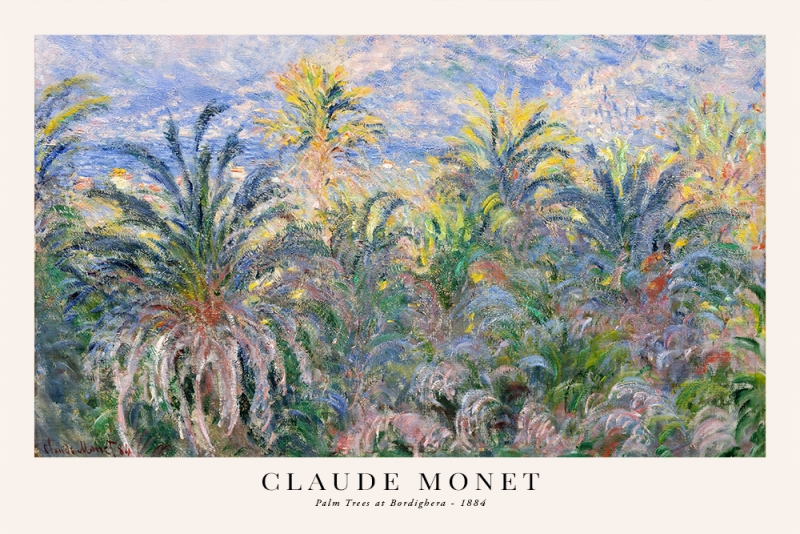 Claude Monet - Palm Trees at Bordighera Variante 1 | 13x18 cm | Premium-Papier