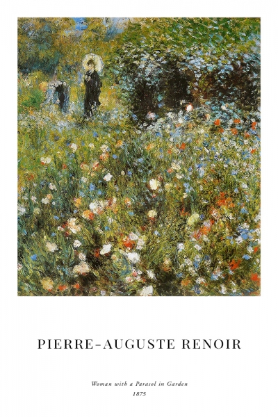 Pierre-Auguste Renoir - Woman with a Parasol in a Garden Variante 1 | 20x30 cm | Premium-Papier