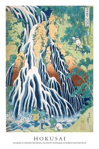 Katsushika Hokusai - Pilgrims at Kirifuri Waterfall on Mount Kurokami in Shimotsuke Province 