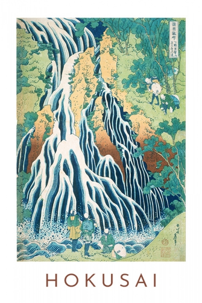 Katsushika Hokusai - Pilgrims at Kirifuri Waterfall on Mount Kurokami in Shimotsuke Province Variante 2 | 13x18 cm | Premium-Papier