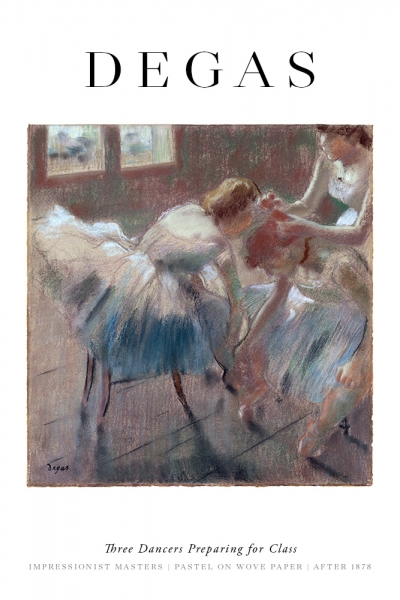 Edgar Degas - Three Dancers Preparing for Class Variante 1 | 60x90 cm | Premium-Papier wasserfest