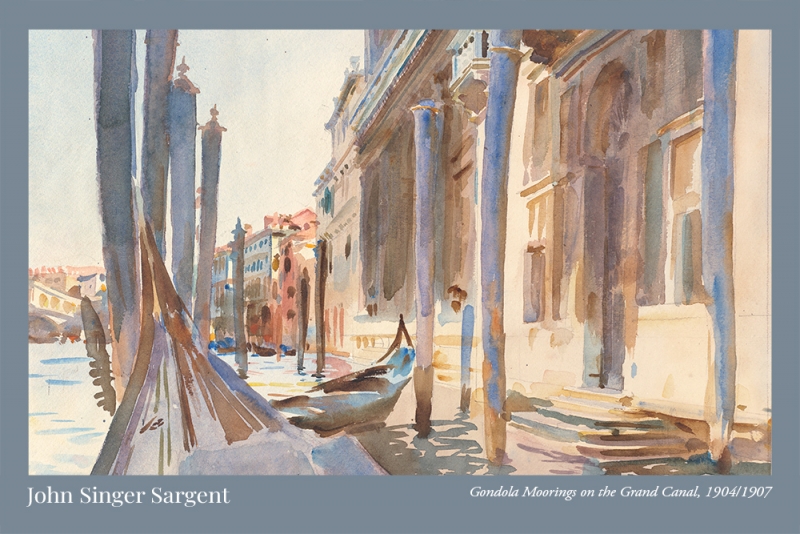 John Singer Sargent - Gondola Moorings on the Grand Canal 