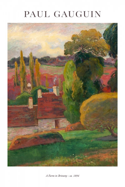 Paul Gauguin - A Farm in Brittany Variante 1 | 60x90 cm | Premium-Papier wasserfest